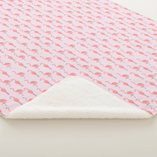 Couverture Sherpa Motif d'oiseaux de Flamant rose rose aléatoire (3/4)