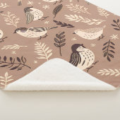 Couverture Sherpa Motif d'oiseaux lunaires (3/4)