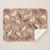 Couverture Sherpa Motif d'oiseaux lunaires (Devant (Horizontal))