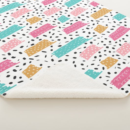 Couverture Sherpa Motif Doodle Abstrait (3/4)