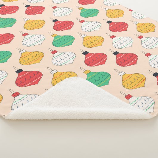 Couverture Sherpa Motif d'ornements de Noël rétro (3/4)