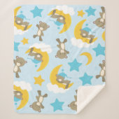 Couverture Sherpa Motif D'Ours, Mignonnes Ours, Nounours, Étoiles (Devant)