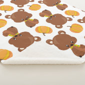 Couverture Sherpa Motif D'Ours, Ours Mignons, Automne, Citrouille (3/4)