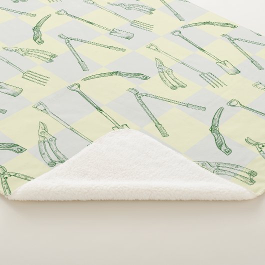 Couverture Sherpa Motif d'outils de jardinage (3/4)