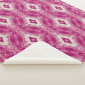 Couverture Sherpa Motif du Caire blanc et rose (3/4)