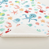 Couverture Sherpa Motif du monde marin (3/4)