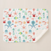 Couverture Sherpa Motif du monde marin (Devant (Horizontal))