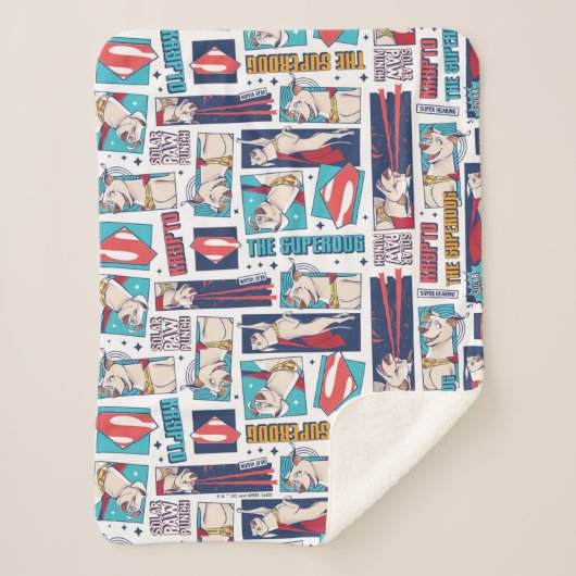 Couverture Sherpa Motif du panneau de dessin Krypto (Devant)