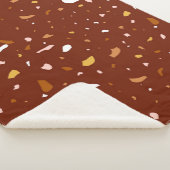 Couverture Sherpa Motif du Terrazzo Rouge (3/4)