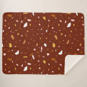 Couverture Sherpa Motif du Terrazzo Rouge (Devant (Horizontal))