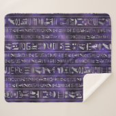 Couverture Sherpa Motif égyptien argenté de hiéroglyphes (Devant (Horizontal))