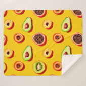 Couverture Sherpa Motif élégant à base de fruits néons (Devant (Horizontal))