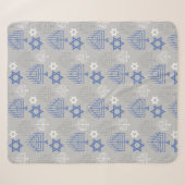Couverture Sherpa Motif élégant de la fête de Hanoukka (Devant (Horizontal))