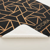 Couverture Sherpa Motif élégant noir et or (3/4)