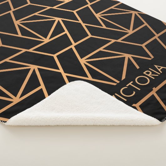 Couverture Sherpa Motif élégant noir et or (3/4)