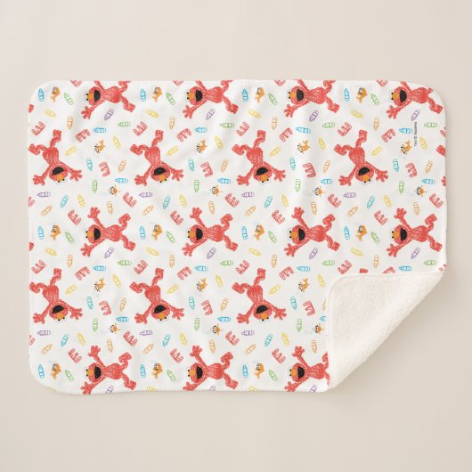 Couverture Sherpa Motif Elmo Crayon (Devant (Horizontal))
