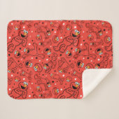 Couverture Sherpa Motif Elmo Dancing Rouge (Devant (Horizontal))
