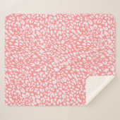 Couverture Sherpa Motif Empreinte de léopard corail (Devant (Horizontal))