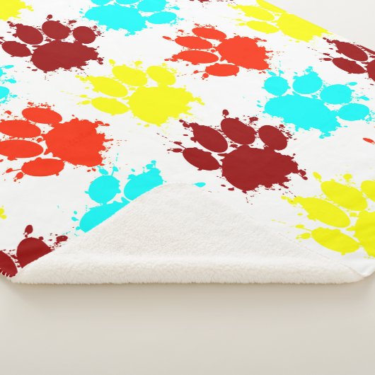 Couverture Sherpa Motif Empreinte de patte de Peinture Splatter Dog (3/4)