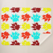 Couverture Sherpa Motif Empreinte de patte de Peinture Splatter Dog (Devant (Horizontal))