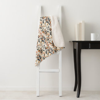 Couverture Sherpa Motif en bambou Earthy Sherpa Blanket