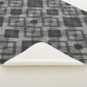 Couverture Sherpa Motif en diamant géométrique noir et blanc (3/4)