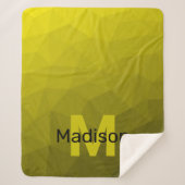 Couverture Sherpa Motif en maille géométrique gris foncé jaune (Devant)