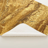 Couverture Sherpa Motif en marbre d'or naturel (3/4)