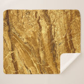 Couverture Sherpa Motif en marbre d'or naturel (Devant (Horizontal))