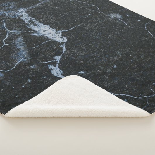Couverture Sherpa Motif en marbre noir (3/4)