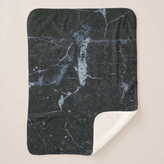 Couverture Sherpa Motif en marbre noir (Devant)