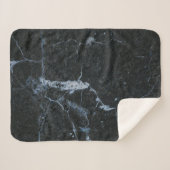 Couverture Sherpa Motif en marbre noir (Devant (Horizontal))