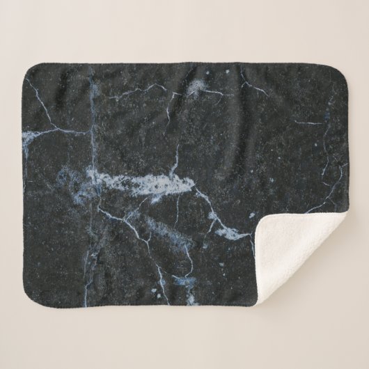 Couverture Sherpa Motif en marbre noir (Devant (Horizontal))