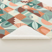 Couverture Sherpa Motif en mosaïque abstrait et géométrique. (3/4)