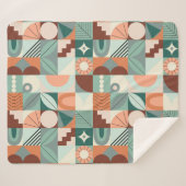 Couverture Sherpa Motif en mosaïque abstrait et géométrique. (Devant (Horizontal))