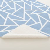 Couverture Sherpa Motif en mosaïque bleu pâle et blanc (3/4)
