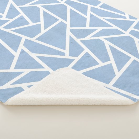 Couverture Sherpa Motif en mosaïque bleu pâle et blanc (3/4)