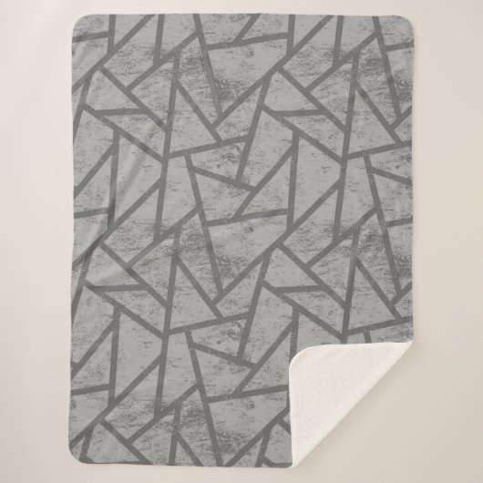 Couverture Sherpa Motif en mosaïque gris (Devant)