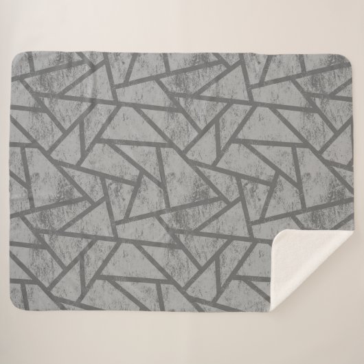 Couverture Sherpa Motif en mosaïque gris (Devant (Horizontal))