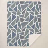 Couverture Sherpa Motif en mosaïque gris bleu (Devant)
