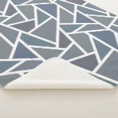 Couverture Sherpa Motif en mosaïque gris bleu (3/4)