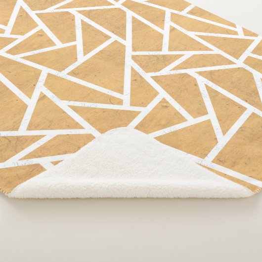 Couverture Sherpa Motif en mosaïque jaune et blanc (3/4)