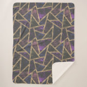 Couverture Sherpa Motif en mosaïque violet et or (Devant)