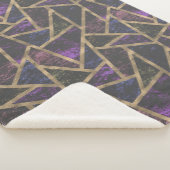 Couverture Sherpa Motif en mosaïque violet et or (3/4)