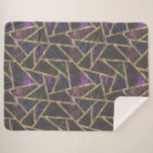 Couverture Sherpa Motif en mosaïque violet et or (Devant (Horizontal))
