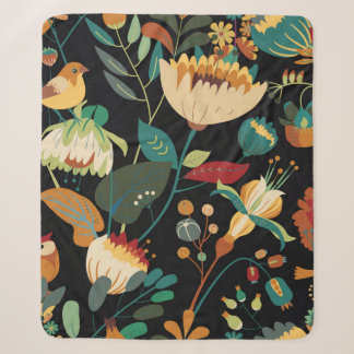 Couverture Sherpa Motif en textile floral sans couture. Imaginaire f