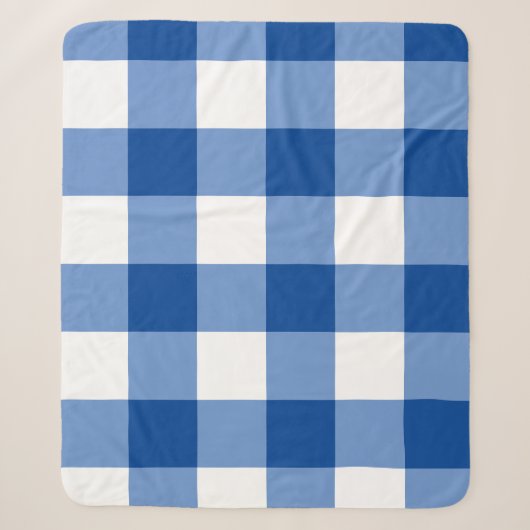 Couverture Sherpa Motif en vichy bleu (Devant)