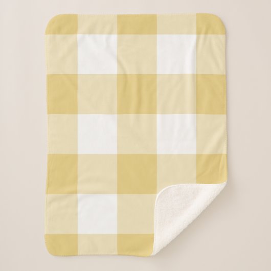Couverture Sherpa Motif En vichy ocre jaune (Devant)