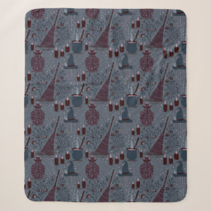 Couverture Sherpa Motif ensorcelant de Halloween sous la lune