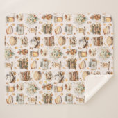 Couverture Sherpa Motif esthétique essentiel préféré de l'automne (Devant (Horizontal))